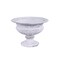 Antique White Tin Compote Vase | 5.25" Distressed Pedestal Bowl for Floral Decor-KE263552